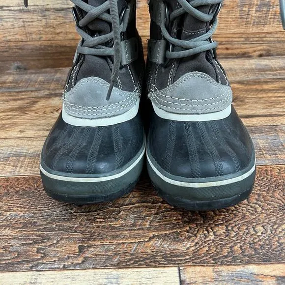 Sorel Joan of Arctic Winter Fur Boots Women's 6 Gray Waterproof Suede Lace Up