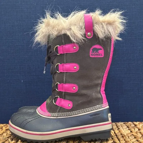 Sorel Joan of Arctic Youth 3 Waterproof Winter Snow Boots Faux Fur Trim