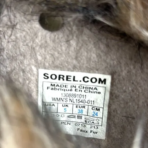 Sorel Joan Of Arctic Winter Waterproof Lace Up Black Suede Faux Fur Trim Boots 7