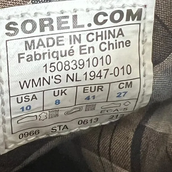 Sorel Joplin Rain Waterproof Lace Up Boots Women Size 10