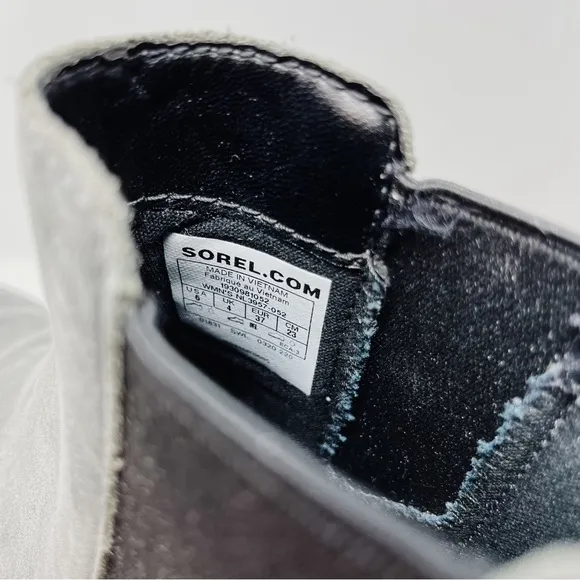 Sorel Lennox Chelsea Ankle Boots Quarry Waterproof Leather Women’s 6 Grey Gray