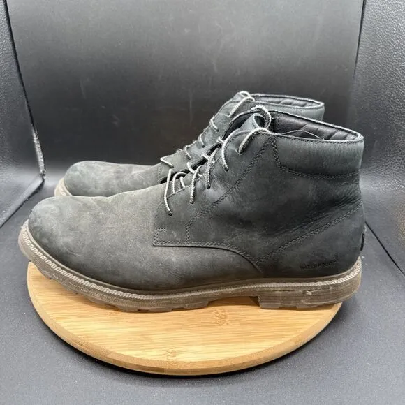 Sorel Madson II Chukka Boots Mens 13 Black Nubuck Leather Waterproof NM3847-010