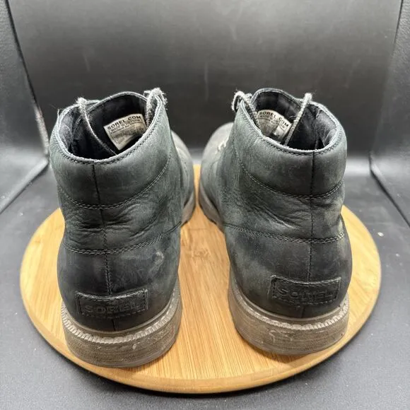 Sorel Madson II Chukka Boots Mens 13 Black Nubuck Leather Waterproof NM3847-010