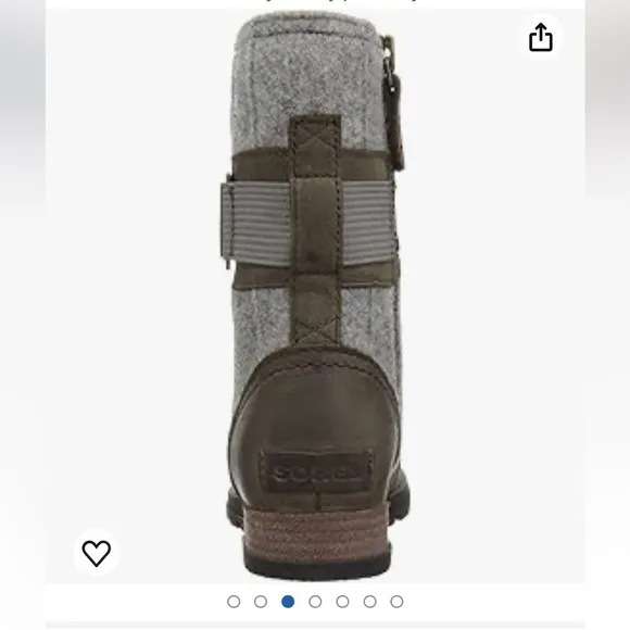 Sorel Major Carly Boots Waterproof Graphite Shark Grey Olive Khaki Green 8.5