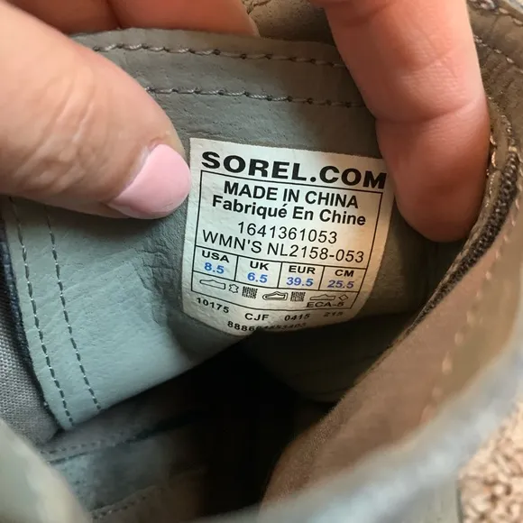 Sorel Major Carly Boots Waterproof Graphite Shark Grey Olive Khaki Green 8.5