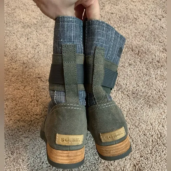 Sorel Major Carly Boots Waterproof Graphite Shark Grey Olive Khaki Green 8.5