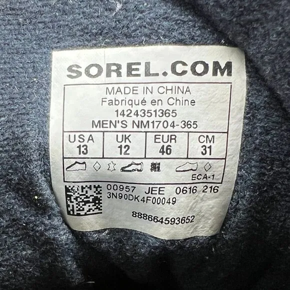 Sorel Men's Size 13 Cheyanne Waterproof Insulated Winter Duck Boots