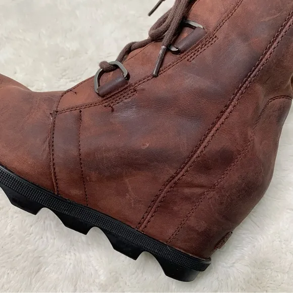 Sorel NL3018-908 Women's Brown Joan of Arctic Wedge II Ankle Lace Up Boots 9