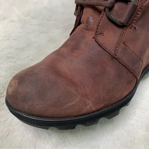 Sorel NL3018-908 Women's Brown Joan of Arctic Wedge II Ankle Lace Up Boots 9