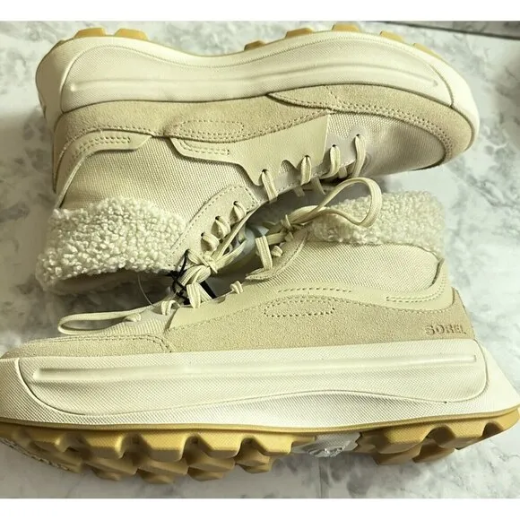 Sorel ONA 503 Mid Cozy Boots Cream Bleached Ceramic Womens 7.5 Waterproof‎ New