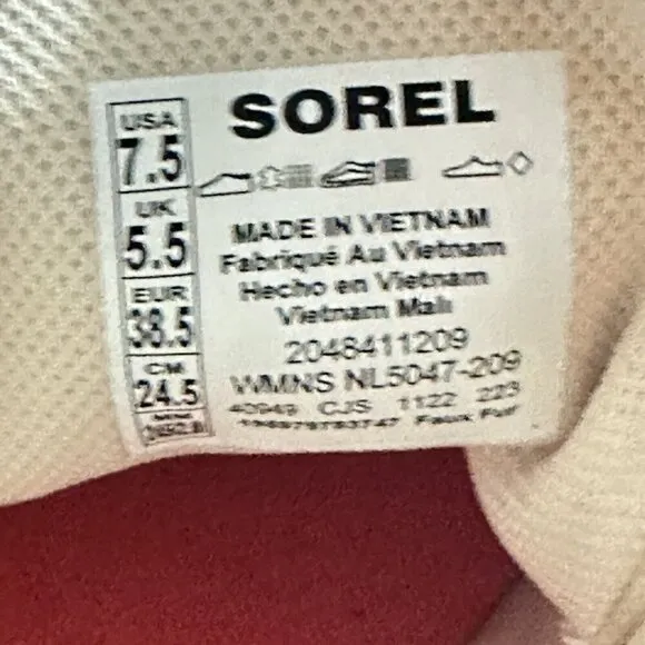 Sorel ONA 503 Mid Cozy Boots Cream Bleached Ceramic Womens 7.5 Waterproof‎ New