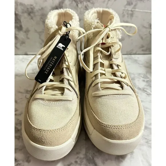 Sorel ONA 503 Mid Cozy Boots Cream Bleached Ceramic Womens 7.5 Waterproof‎ New