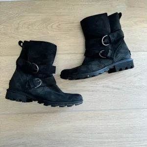 Sorel Phoenix Moto Boots Waterproof Boots Black Buckles Size 10
