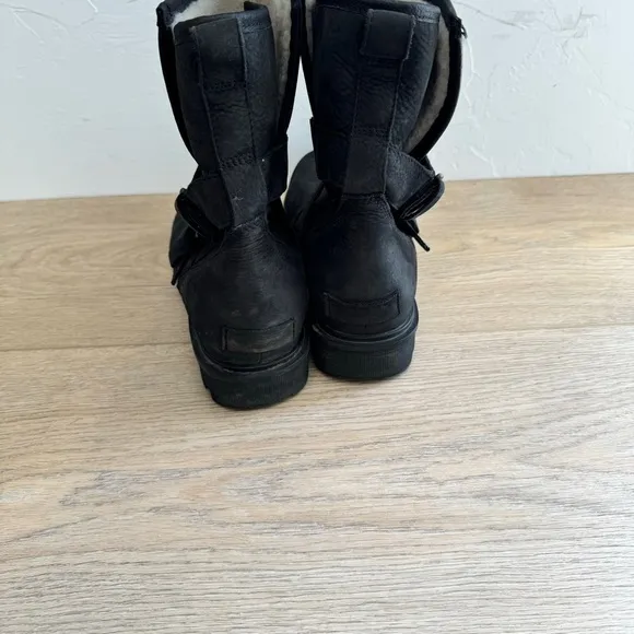Sorel Phoenix Moto Boots Waterproof Boots Black Buckles Size 10