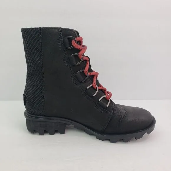 Sorel Phoenix Womens Size 5.5 Black Waterproof Leather Short Lace Leather Boots