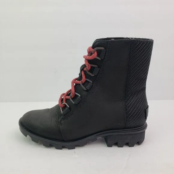 Sorel Phoenix Womens Size 5.5 Black Waterproof Leather Short Lace Leather Boots