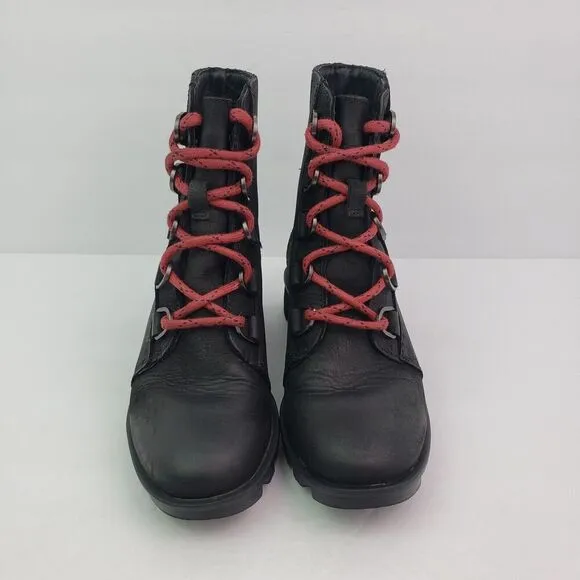 Sorel Phoenix Womens Size 5.5 Black Waterproof Leather Short Lace Leather Boots