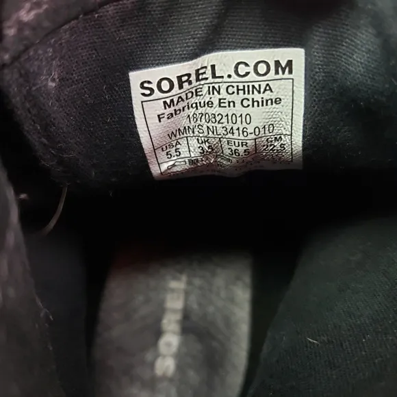 Sorel Phoenix Womens Size 5.5 Black Waterproof Leather Short Lace Leather Boots