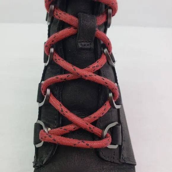 Sorel Phoenix Womens Size 5.5 Black Waterproof Leather Short Lace Leather Boots