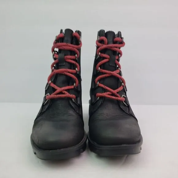 Sorel Phoenix Womens Size 5.5 Black Waterproof Leather Short Lace Leather Boots