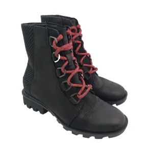 Sorel Phoenix Womens Size 5.5 Black Waterproof Leather Short Lace Leather Boots