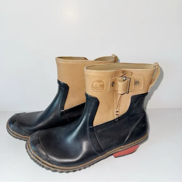 Sorel Slimpack Riding Glow Waterproof Short Boots Two-Tone Ankle Boots Sz 9