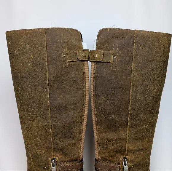 Sorel sz. 9 Lola Tall Riding Boots Distressed Leather Waterproof Knee High Boho