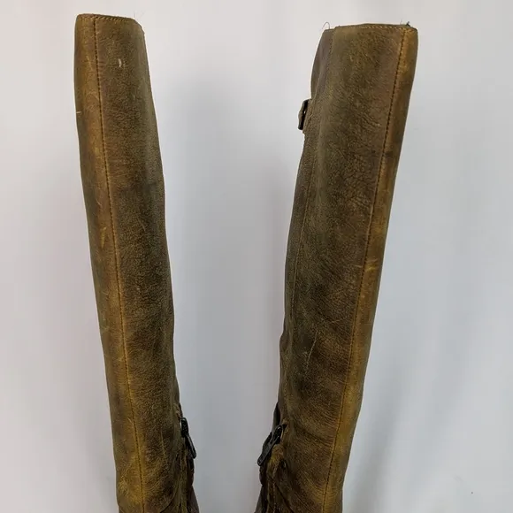 Sorel sz. 9 Lola Tall Riding Boots Distressed Leather Waterproof Knee High Boho