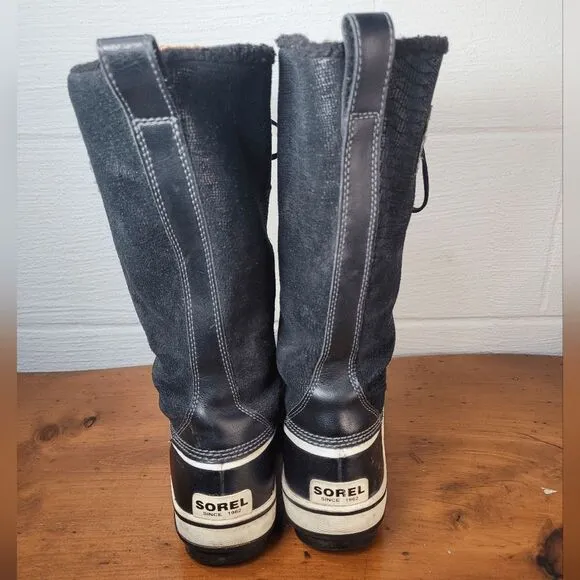 Sorel Tivoli Womens Size 8.5 Black Waterproof High Winter Boots NL 1907-010 Shoe