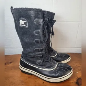 Sorel Tivoli Womens Size 8.5 Black Waterproof High Winter Boots NL 1907-010 Shoe