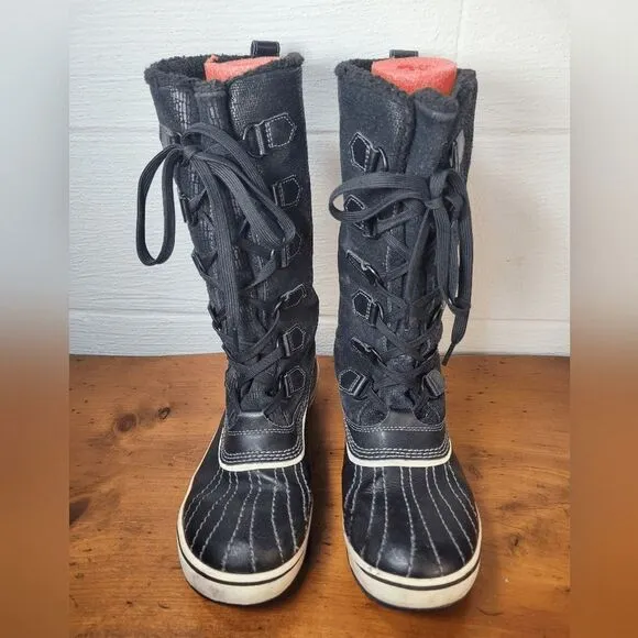 Sorel Tivoli Womens Size 8.5 Black Waterproof High Winter Boots NL 1907-010 Shoe