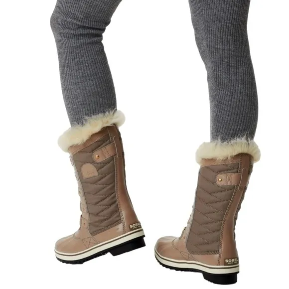 SOREL Tofino II Faux Fur Lined Waterproof  Boot - Omega Taupe Paradox Pink Sz-7