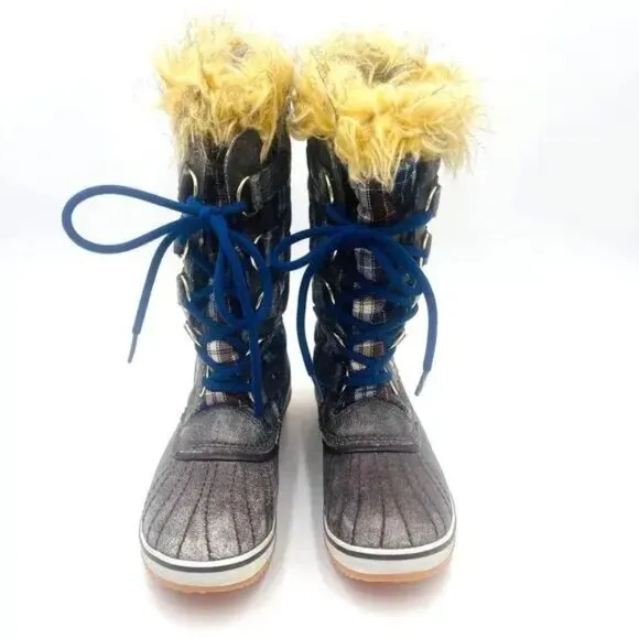 Sorel Tofino Plaid Waterproof Snow Boots Size 6 NWOB