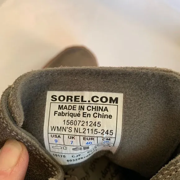Sorel Toronto NL2115-245 Lace Up Green Suede Wedge Ankle Boots Booties - Size 9