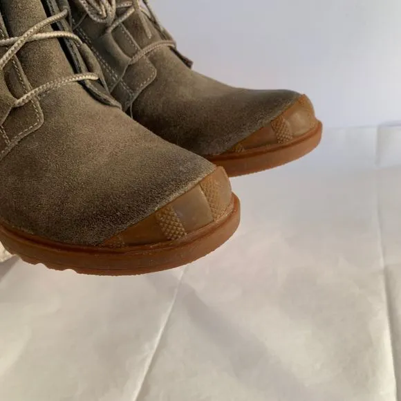 Sorel Toronto NL2115-245 Lace Up Green Suede Wedge Ankle Boots Booties - Size 9