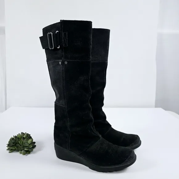 Sorel Toronto Wedge Boots Black Suede Size 9.5