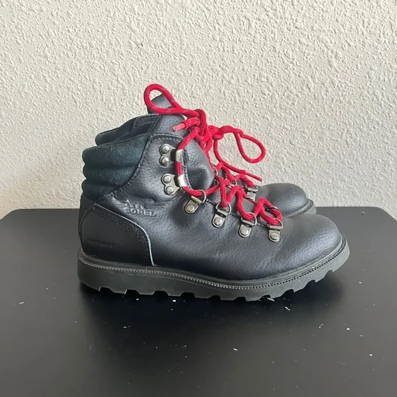 Sorel Unisex Madson Black Waterproof Hiker Boots Size 2 Style NY2994-010