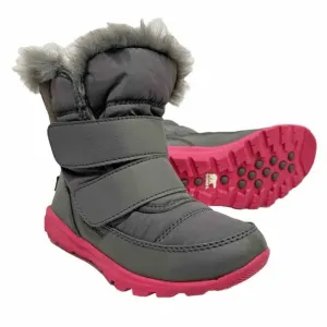SOREL Whitney II Strap Waterproof Boots Size 12 Gray Pink Winter Faux Fur Lining