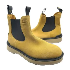 Sorel women boots Hi-Line Yellow Suede Chelsea Ankle Pull On Booties Sz 9.5 new