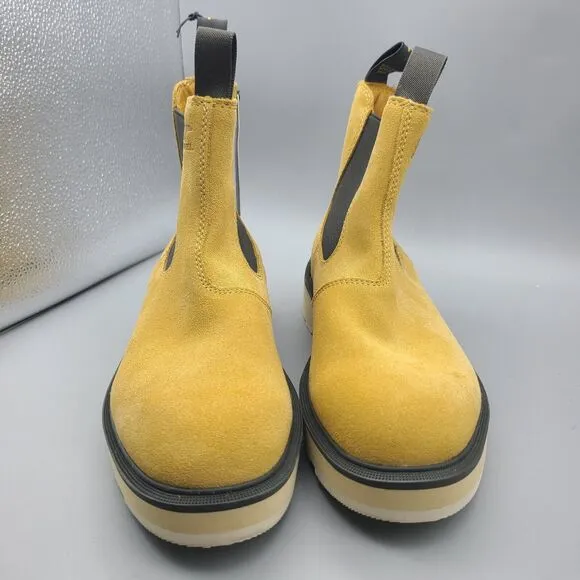 Sorel women boots Hi-Line Yellow Suede Chelsea Ankle Pull On Booties Sz 9.5 new