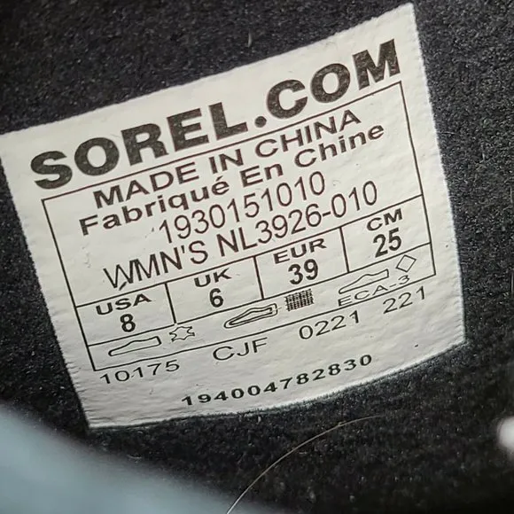 SOREL women Boots Joan of Arctic Next Lite Lace Up Black Waterproof sz 8 new