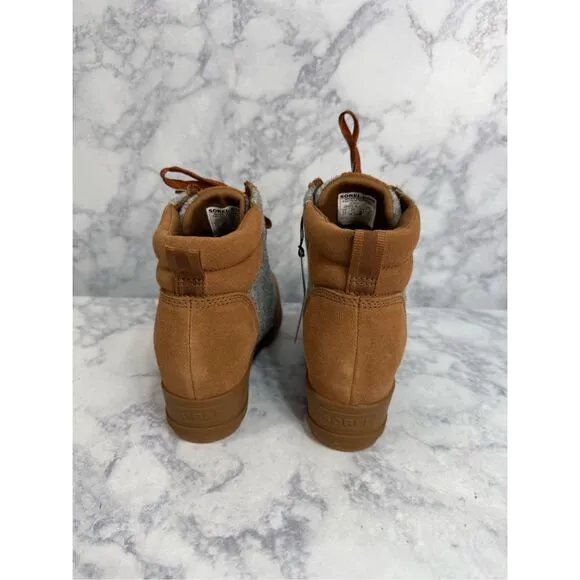 Sorel Women’s Boots sz 9.5 Ankle Wedge Evie Suede Lace Up NEW #K941