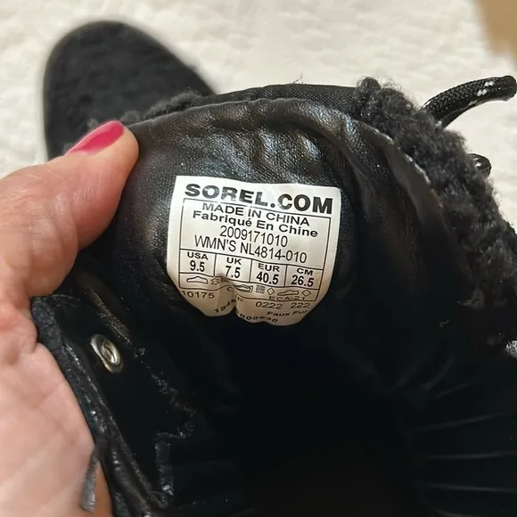 Sorel Women's Brex Heel Cozy Lace Waterproof Booties Black NL4814-010 Size 9.5