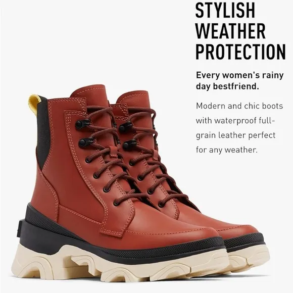 Sorel Women's Brex Lace Waterproof Boot Warp Red Size 8.5