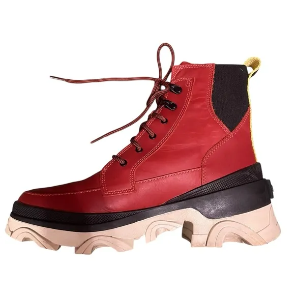 Sorel Women's Brex Lace Waterproof Boot Warp Red Size 8.5