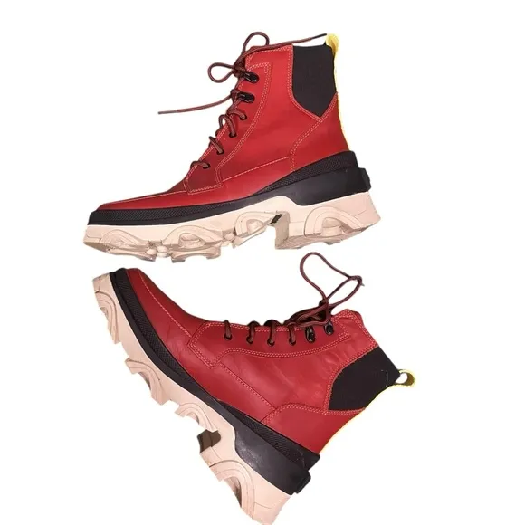 Sorel Women's Brex Lace Waterproof Boot Warp Red Size 8.5