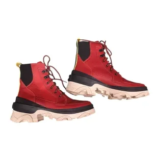 Sorel Women's Brex Lace Waterproof Boot Warp Red Size 8.5