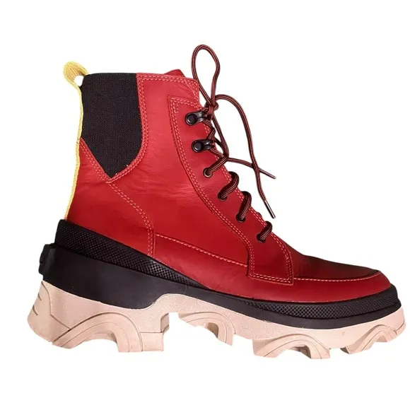 Sorel Women's Brex Lace Waterproof Boot Warp Red Size 8.5