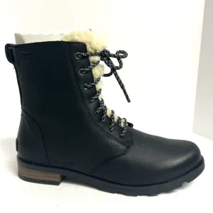 Sorel Women's Emelie Short Lace Cozy Waterproof Boots Black, Size 10 M