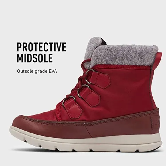 Sorel Women’s Explorer Carnival Boots - Red Dahlia Sz 9 Waterproof Winter Boot